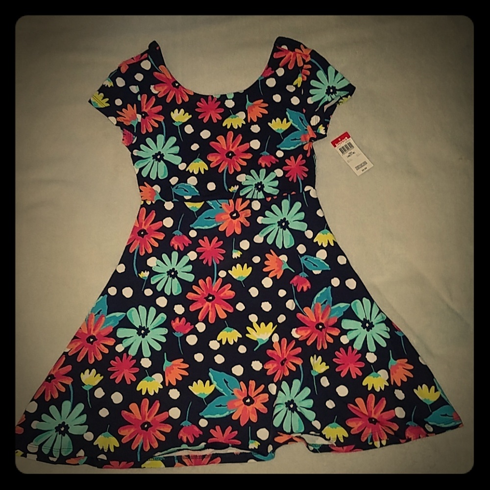 NWT Girls Spring/Summer Flower Print Dress sz M